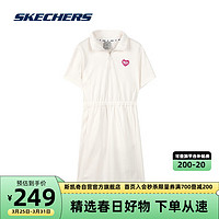 SKECHERS 斯凯奇 2023女子针织短袖连衣裙L223W083 棉花糖白/0074 L