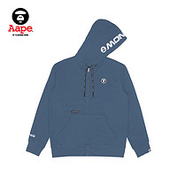 Aape 旗舰店男装秋冬字母印花猿颜徽章拉链式连帽卫衣外套3886XXJ