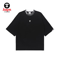 Aape 旗舰店男装春夏猿颜圆领字母刺绣清爽少年感短袖T恤0689XXK