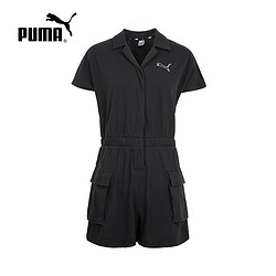 PUMA 彪马 连体衣女2022夏新款翻领短袖收腰休闲连衣裙裤535232