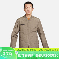 NIKE 耐克 棉服夹克男立领拒水NSW PADDED外套FB1909-031橄榄灰色XXL码