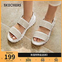 SKECHERS 斯凯奇 凉鞋夏季女款百搭闪钻休闲鞋魔术贴外穿罗马沙滩鞋