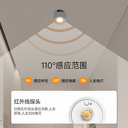 Yeelight 易来 感应明装筒灯免开孔走廊玄关人体感应led天花灯光控射灯