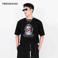 TRENDIANO 2022春季新款潮牌男装休闲舒适宽松短袖T恤