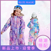 BLUE MAGIC 布奴迈基 Bluemagic儿童滑雪服套装亲子连体滑雪衣裤男童女童户外防水保暖