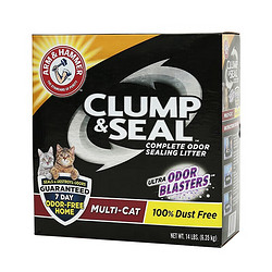 ARM&HAMMER 艾禾美 铁锤猫砂艾禾美猫砂膨润土混合除臭结团猫砂 黑盒清香14磅