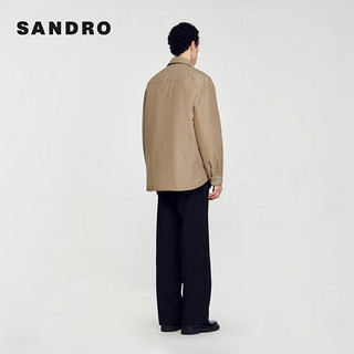 SANDRO2024春夏男装法式休闲美拉德直筒夹克短外套SHPBL00933 H039/浅卡其 XS