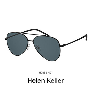 海伦凯勒（HELEN KELLER）眼镜男款飞行员防紫外线偏光太阳镜开车驾驶墨镜H2656H01 H2656H01灰绿片镜片