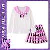 小马宝莉女童春装套装2024中大童时尚儿童长袖上衣短裙两件套 紫色 170