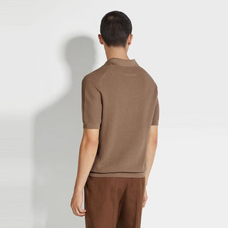 杰尼亚（Zegna）24春夏浅棕色 Premium 棉质 Polo 衫UDC95A7-C32-P05-50