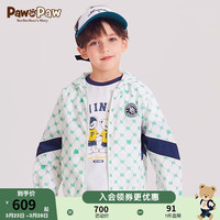 PawinPaw卡通小熊童装24夏季男童儿童连帽满印防服晒 Green绿色/40 140