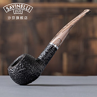 沙芬（SAVINELLI）手工石楠木烟斗P413莫雷利娜麻面老式烟斗男士超值套装 【315斗型 王子式直斗 大号】