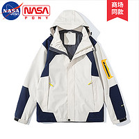 NASA PONY 冲锋衣夹克男秋冬季新款外套男户外运动登山服防水防风外套情侣装 女款单衣款 L