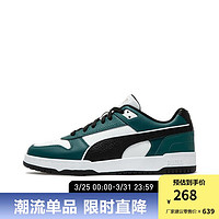 PUMA 彪马 官方 男女同款情侣复古休闲板鞋 RBD GAME LOW 386373 白-黑色-圣诞绿-金色-21 42.5