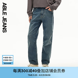 ABLE JEANS 欧帛牛仔 24春季男士牛仔裤直筒宽松水洗裤子 复古天晴蓝 27/32