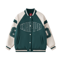 Kappa Kids卡帕冬装休闲运动外套时尚百搭运动上衣 墨绿色 120