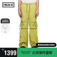 英克斯（inxx）时尚潮牌夏工装风休闲裤梭织长裤男女同款XXE2235073 绿色 XS