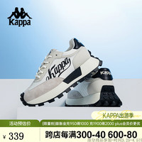 KAPPA卡帕女鞋运动老爹鞋子女2024春季厚底增高百搭休闲鞋软底跑鞋 经典白/黑色 40