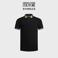 范思哲Versace Jeans Couture24春夏男士SEASONAL印花POLO衫 黑色 S