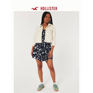 HOLLISTER24年春夏辣妹宽松短款百搭牛仔夹克外套女 357781-1 奶油色 XL (170/108A)