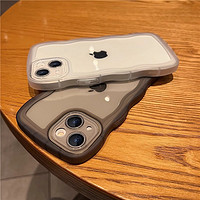 波浪气囊适用苹果15手机壳iphone14promax保护套xs新款磨砂13硅胶12mini镜头全包xsmax防摔11透明8p软壳6s