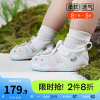 卡特兔儿童凉鞋女宝2024夏季公主鞋软底防滑学步机能鞋婴儿鞋 白粉蓝 内长12.5cm 20码适合脚长11.5-11.9