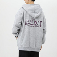 Deerway 德尔惠 2024春季新款男士开衫卫衣春秋款连帽运动外套上衣学生青少年
