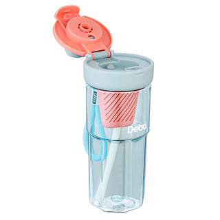 Debo德铂运动水杯Tritan便携男女塑料杯子大容量户外便携弹盖杯 Tritan材质-蓝色 650ml 1个