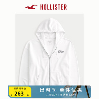 HOLLISTER24春夏美式风毛圈布卫衣帽衫 男女装 358392-1 白色 S (175/92A)