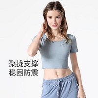 CAMEL 骆驼 瑜伽服女夏季健身服短款跑步衣服上衣运动t恤