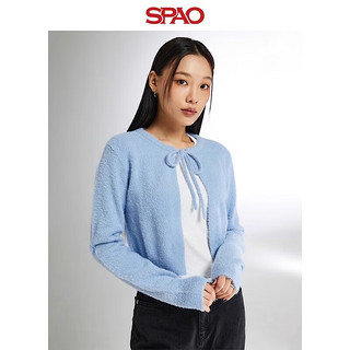 SPAO韩国同款2024年春季女士时尚系带纯色开衫毛衣SPCKE12W94 深灰色 L