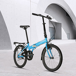 TRINX 千里达 城市便捷地铁通勤折叠车上学自行车 黑蓝白 20英寸