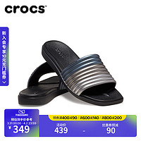 crocs 卡骆驰 迈阿密金属凉拖户外坡跟一字拖鞋女鞋|210041