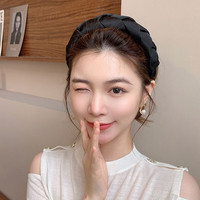 向晚  法式优雅高颅顶海绵发箍女外出气质发卡织头箍高级感百搭 交叉海绵发箍黑色 