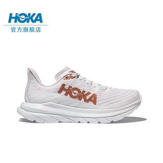 HOKA ONE ONE男女款春夏马赫5公路跑步鞋MACH5轻便舒适减震回弹耐磨 白色 / 铜色-男 40.5