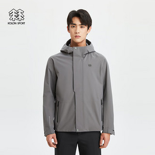 KOLON SPORT 可隆冲锋衣 男子户外防风防泼水简约夹克外套 LHJK4MNT01-GY 灰色 175/L