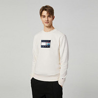 TOMMY HILFIGER Tommy Jeans 男休闲通勤运动刺绣合身版纯色圆领套头卫衣15704