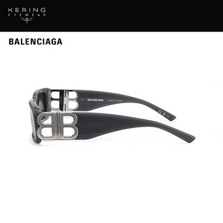 巴黎世家 开云眼镜 巴黎世家BALENCIAGA经典黑色窄框防晒太阳镜女BB0096S