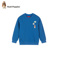 暇步士（Hush Puppies）童装男女童套头卫衣2024春装儿童卫衣舒适大毛圈休闲时尚 普鲁士蓝 155cm(偏大半码)