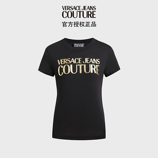 范思哲Versace Jeans Couture24春夏女士经典LOGO印花短袖T恤 黑色 S