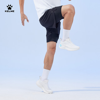 KELME卡尔美训练跑步运动短裤男2024夏季紧身假两件梭织裤子