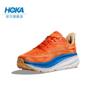 HOKA ONE ONE男款夏季克利夫顿9跑步鞋CLIFTON 9 C9缓震轻量防滑 亮橘色/粉橘 46.5