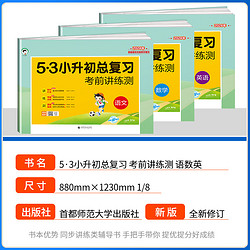 2024版53小升初总复习真题卷语文数学英语六年级下册试卷测试卷全套五三5.3小升初必刷题人教版期末专项训练练习册天天练模拟卷子