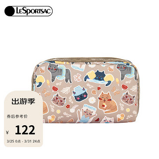 LeSportsac 乐播诗新款包包女包TRENDY潮流系列印花化妆包手拿手抓包女 悠闲假日