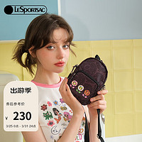 LeSportsac 乐播诗新款包包女包黑色手机包可爱印花包单肩斜挎包 甜甜圈小花