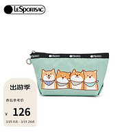 LeSportsac 乐播诗纯色简约手拿包便携化妆包 柴犬贴贴