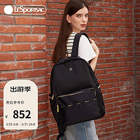 LeSportsac 乐播诗新款包包女包潮流双肩包轻便大容量书包礼物送女生 黑金