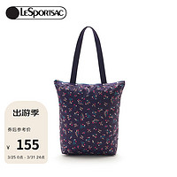 LeSportsac 乐播诗包包女包时尚手提包印花休闲大容量单肩包送礼物女生 紫底碎花