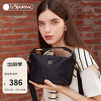 LeSportsac 乐播诗新款包包女包提花手提包单肩包外出通勤腋下斜挎包 典雅黑