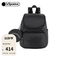 LeSportsac 乐播诗新款包包女包旅游防水背包翻盖轻便大容量双肩包书包  黑色